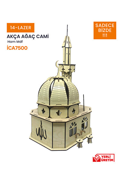 14lazerkesim LEDLİ AHŞAP CAMİ MAKETİ