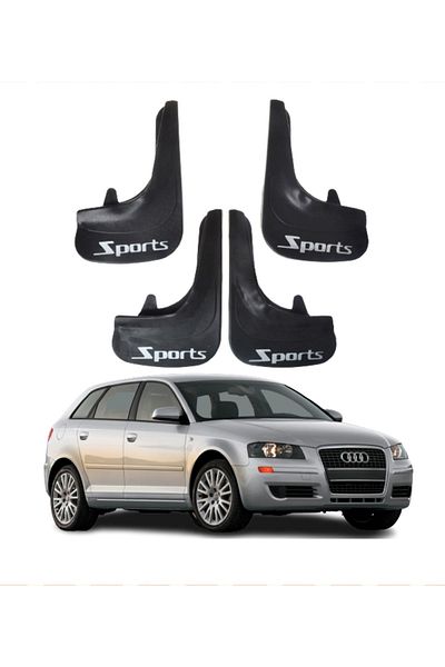 SONİKON LİNE Audi A3 Compatible 4-Piece Sports Written Dust Cover Mudguard Mudflap Modified