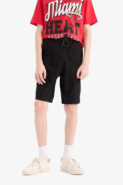 DeFacto New Season Boy's Basic Plain Shorts with Elastic Waist