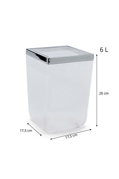 Prima Nova Κάδος απορριμμάτων Biga 6 Lt Διαφανές-χρώμιο