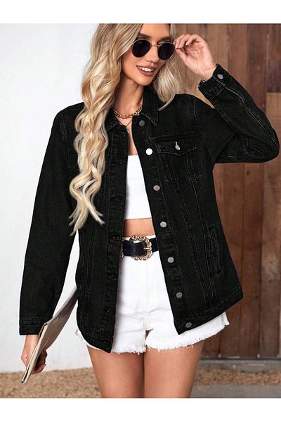 WKM Women's Boyfriend Denim Jacket