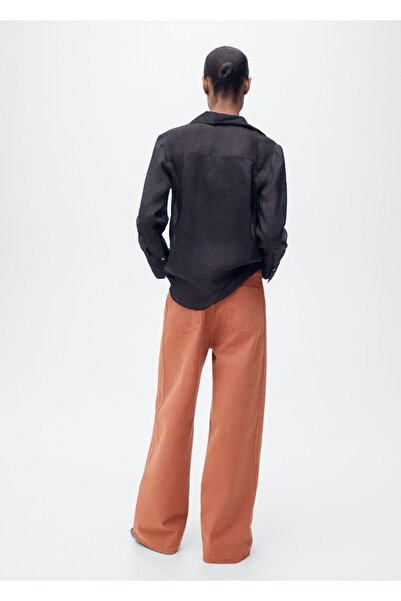 MANGO Woman Yüksek belli Wideleg jean