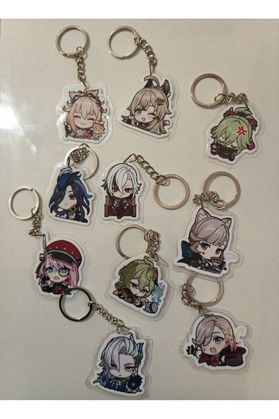 nihonwosekai 10 ΤΕΜ Genshin Anime Σετ μπρελόκ PVC επιμετάλλωση πλαστικοποίησης