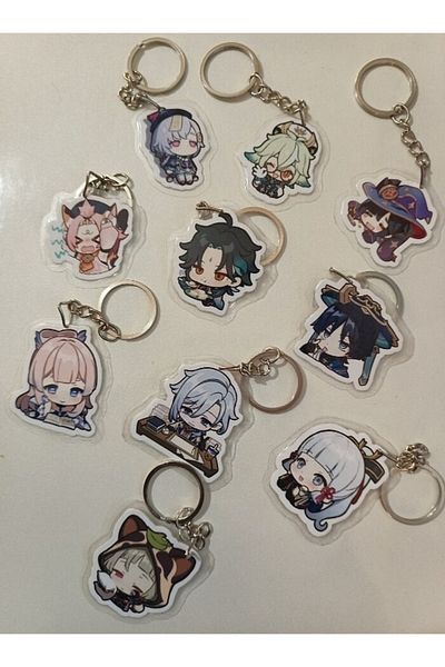 nihonwosekai 10 ΤΕΜ Genshin Anime Σετ μπρελόκ PVC επιμετάλλωση πλαστικοποίησης