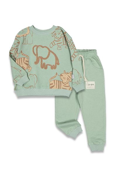 baby flamindo Baby Flamindo Elephant Embroidered 2 Thread Men's Tracksuit Set