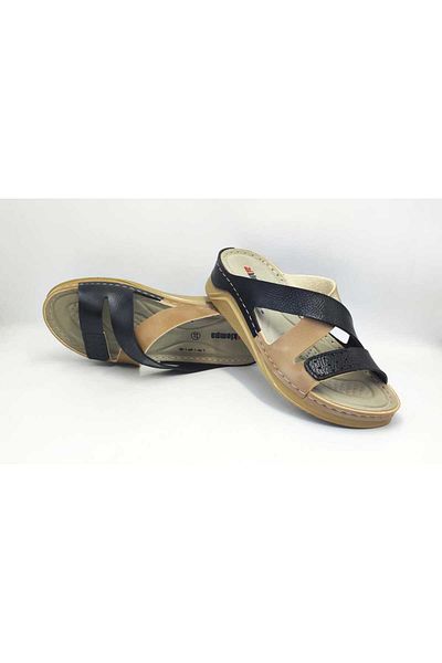 Tigerline Γυναικείες καλοκαιρινές παντόφλες Ms024 Black Mink Ορθοπεδική Σόλα Καθημερινή Άνετη Παντόφλες για το σπίτι και έξω