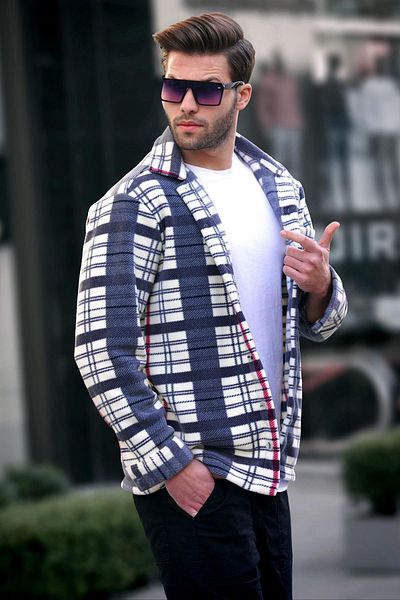 Madmext Cămașă lumberjack pentru bărbați cu model negru 6708