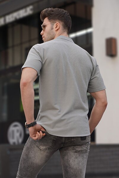 Madmext Festett szürke férfi ing 5500