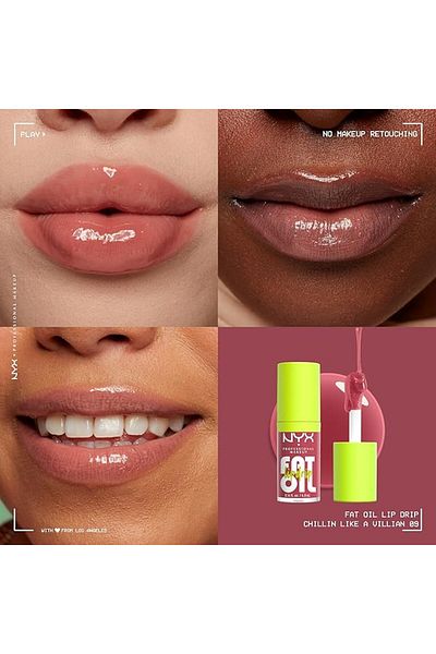 NYX Professional Makeup NYX Cosmetics Fat Oil Lip Gloss, Lip Gloss, Chillin' Like a Villain