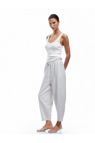Koton Modal Fabric Elastic Waist Tie Pocket Balloon Fit Pants