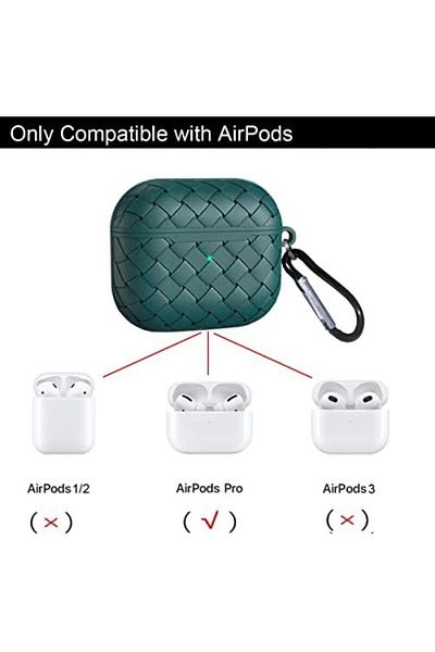 Generic Compatible with AirPods PRO Case (2024 Woven & Leather Texture Designing Shell Protectiv BLACK