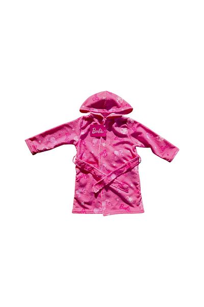 Barbie Halat de baie pentru copii, gluga si buzunare laterale, multicolor, varsta 9-10 ani, Barbie