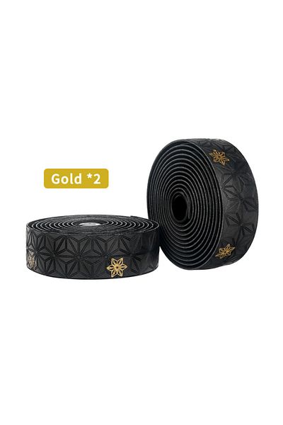 Choice Print Black Gold 1 Pair Soft Road Bike Bicycle Handlebar Cork Eva Pu Bar Tape Professional Cycling D
