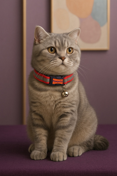 Kedi Boyun Tasması Reflektörlü Kırmızı Renk