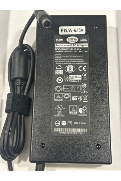 19.5 volt 6.15 amper hp uyumlu adaptör 7.4 mm 5.0 mm 120 watt hp uyumlu adaptör