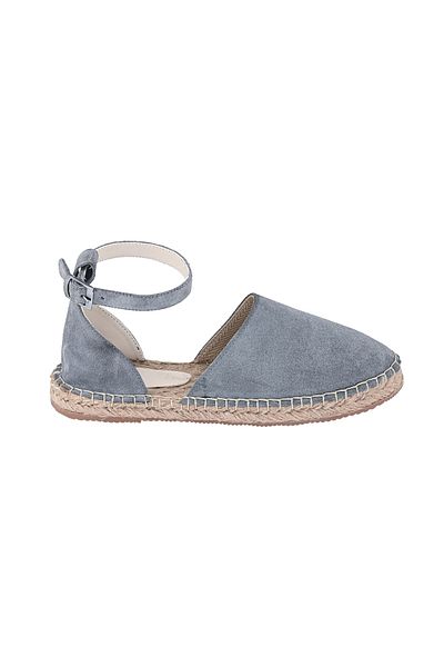 Moosefield Genuine Leather Women's Ankle Strap Gray Espadrille