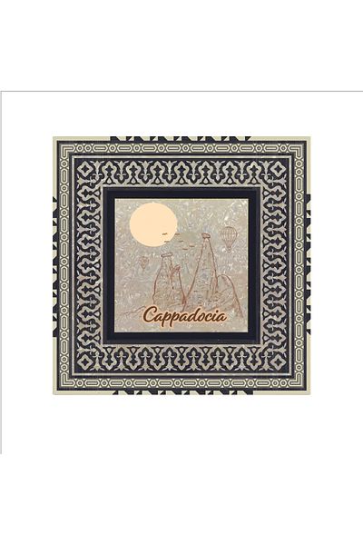 Sadrazam Cappadocia Visual Printed Mdf Table (20 X 20 Krt-162 Trksdf)