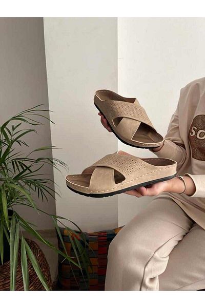 Behtah Kundura Large Size Battal Comfort Daily Anatomical Sole Mother Home and Outdoor Slippers