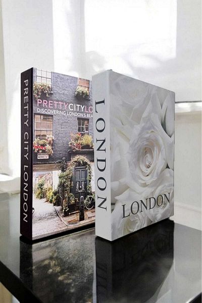 BayCazip Decorative Book Look Box Set of 2 Decorative Book Looking Box