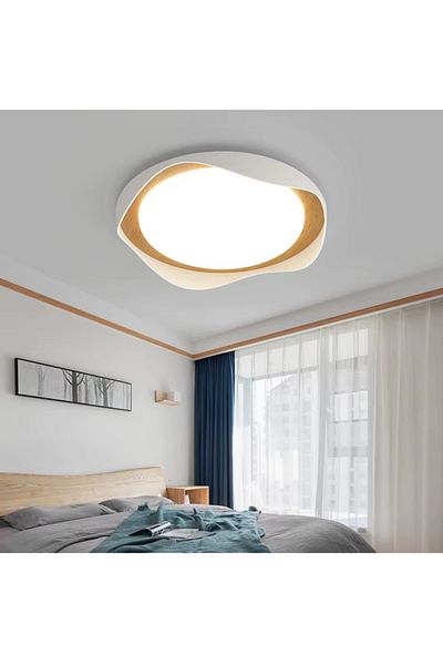 Lambadar Logos Model Special Design 52 cm Large Size Modern 3 Colors (White-Daylight-Yellow) Plafonier Led Chandelier