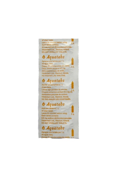 Medentech Aquatabs Doğada Hayatta Kalma 8,5mg. Su Arıtma Tableti 30'lu