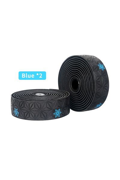 Choice Print Black Blue 1 Pair Soft Road Bike Bicycle Handlebar Cork Eva Pu Bar Tape Professional Cycling D