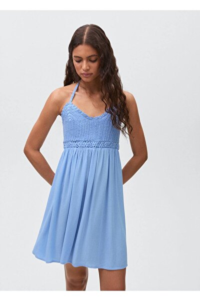 Mango Teen Čipka kratka haljina