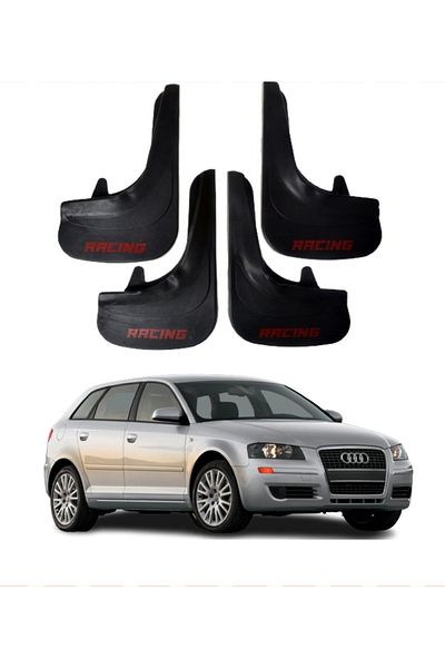 SONİKON LİNE Audi A3 Compatible Racing Written 4-Piece Dust Cover Mudguard Mudguard Modified
