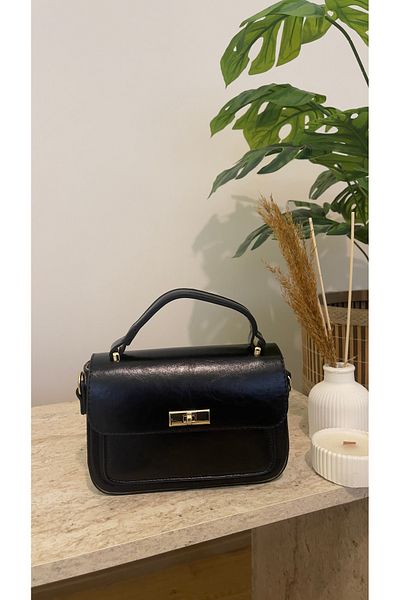 Hanwomen Fiora Black Mini Handbag and Crossbody Bag Classic