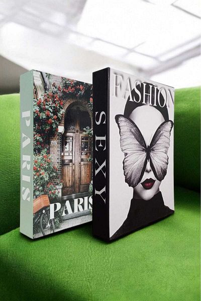 BayCazip Decorative Book Look Box Set of 2 Decorative Book Looking Box