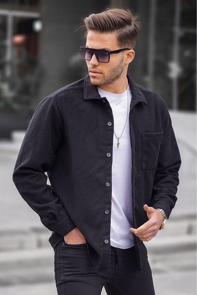 Madmext Černá dřevorubecká košile Regular Fit 5580