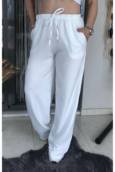Dila Butik Ayrobin Linen Palazzo Trousers
