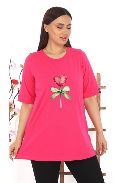 MG 80 cm Cotton Viscosa Heart Printed Tee
