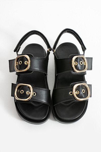 StWenn Wedge Heeled Double Strap Buckle Women's Sandals