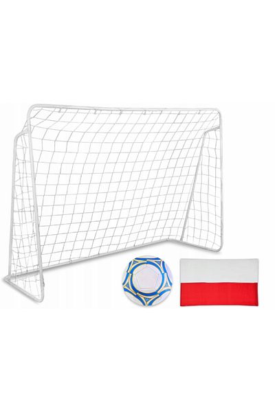 zola Poarta fotbal XXL Zola 300 x 200 x 120 cm, cadru otel, plasa, minge PVC nr 4, steag, cuie fixare
