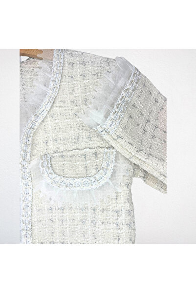 NOBLEKIDS Ecru Double Breasted Jacket & Skirt Set