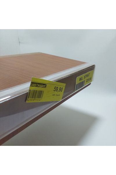 ETİKETLİK FİYATLIK Raf Front Double Sided Tape Label Holder (Top) 40Cmx4Cm 10Pcs