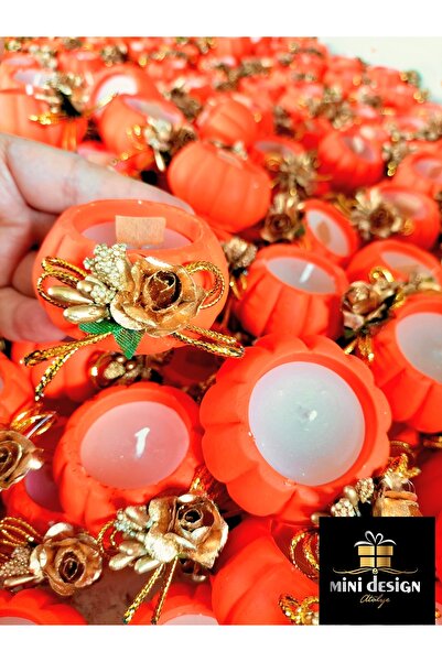 Minidesign Atölye Nikah Nişan Söz Şeker Hediyelik Balkabağı Mum (üretím Sadec...