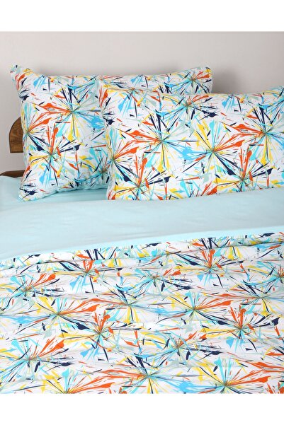 Gloriys Home & Decor Çok renkli yıldızlı tek kişilik nevresim takımı çift taraflı kullanımlı