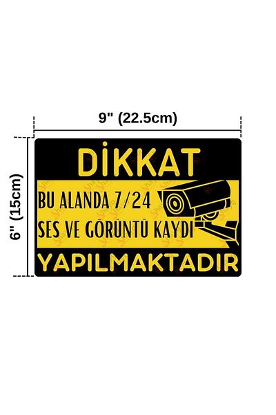 Hayg Equipment Attention - Audio and Video Recording Is Taking Place in This Area 24/7 Dekota Sign - 15cm X 22.5cm