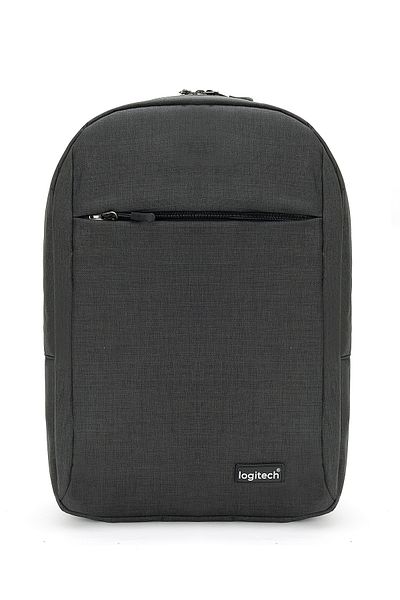 logitech Valisă originală pentru laptop de 15,6 inchi, cu curea, din material textil, pentru călătorie zilnică, rucsac negru pentru computer