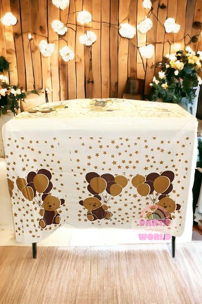 party world Teddy Bear Themed Plastic Tablecloth - 120x180 cm