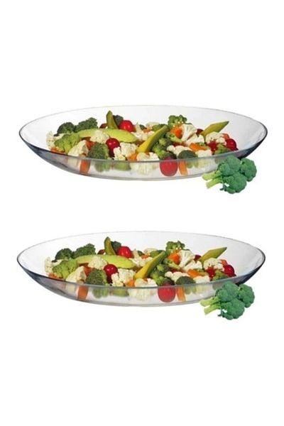 Paşabahçe 10358 Invitation 2 Piece Oval Serving Boat Plate 25 Cm. fma05206