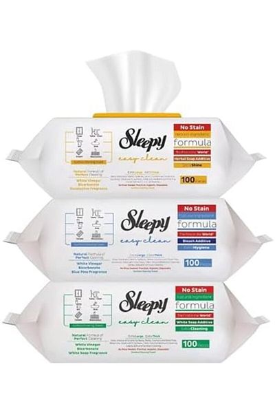 Sleepy Easy Clean Value Pack - White Soap, Herbal Soap, Bleach, 300 Wipes for Every Surface