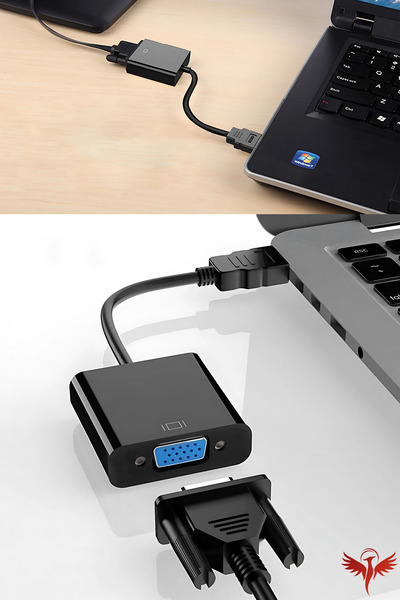 KAJİWA HDMI to VGA Görüntü Kablosu (Sesli) Monitör-Pc Kablosu