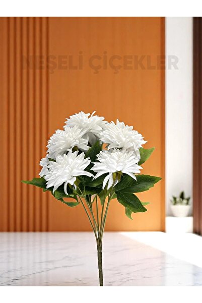 NEŞELİ ÇİÇEKLER Yapay Çiçek 7 Dal Yıldız Çiçeği Demeti Lüx Dahlia Çiçek Buket...