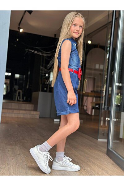 ugurbocegicocukdunyası Κοριτσίστικα τζιν φόρμες για κορίτσια 3-12 ετών με σορτς, τζιν φόρεμα για κορίτσια