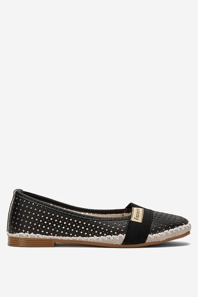 Liger Women's Summer Flat Sole Espadrille Ballerina Shoes Black