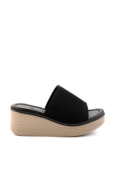 Bambi Black Leather Women's Slippers K04197046182
