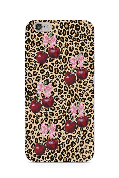 moonset Iphone 6 / 6S Uyumlu Leopar ve Fiyonk Tasarımlı Baskılı Şeffaf Telefo...